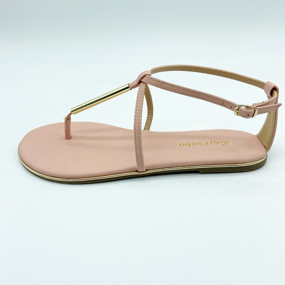 Zigi Soho Pink Gold Jannette Strappy Flip Flop Sandals